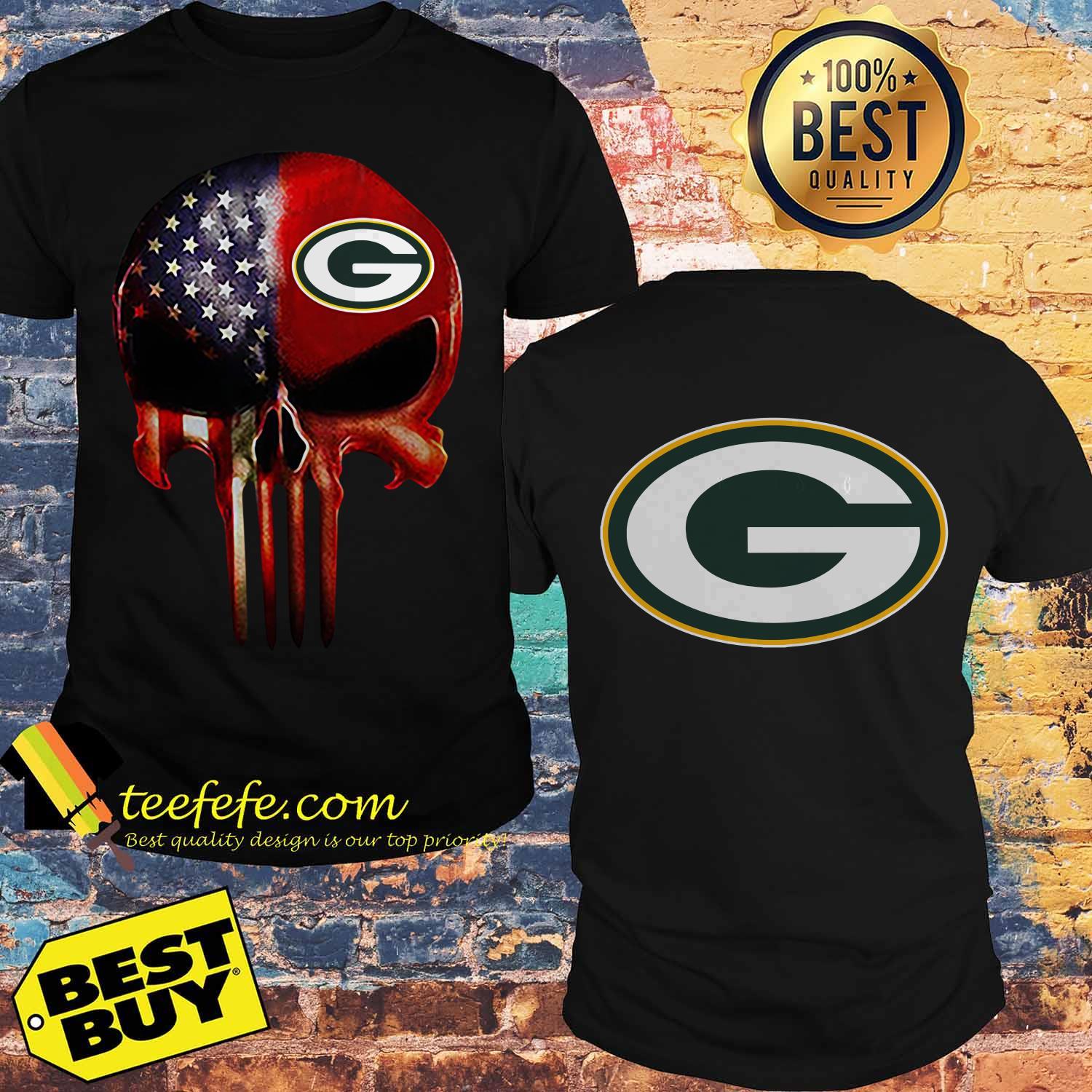 Green Bay Packers American flag veteran skull shirt sweater