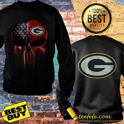 Green Bay Packers American flag veteran skull shirt sweater