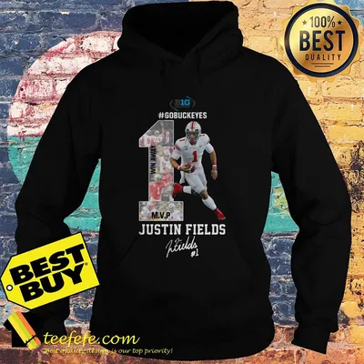 Justin Fields Ohio State Buckeyes 1 win away MVP #Gobuckeyes signature shirt sweater