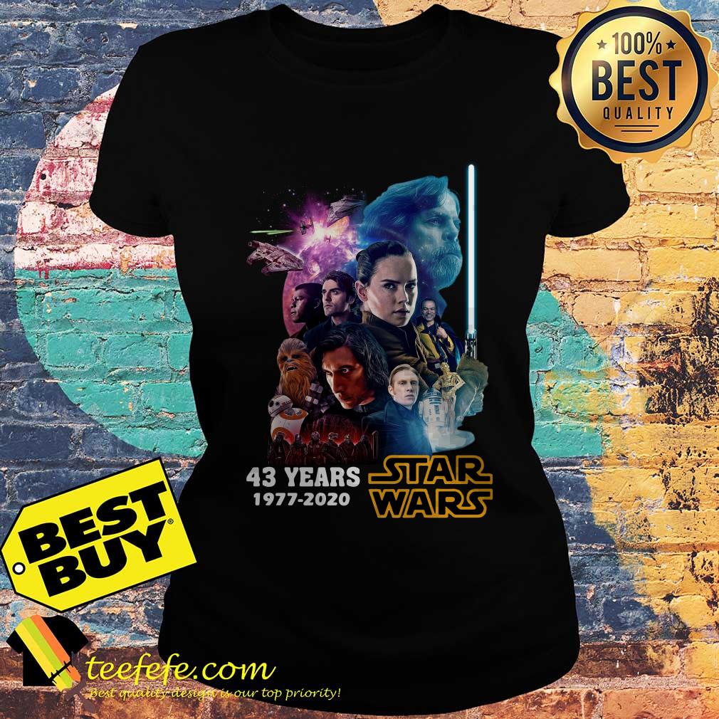 Star Wars Characters 43 Years 1977 2020 Signatures ladies tee