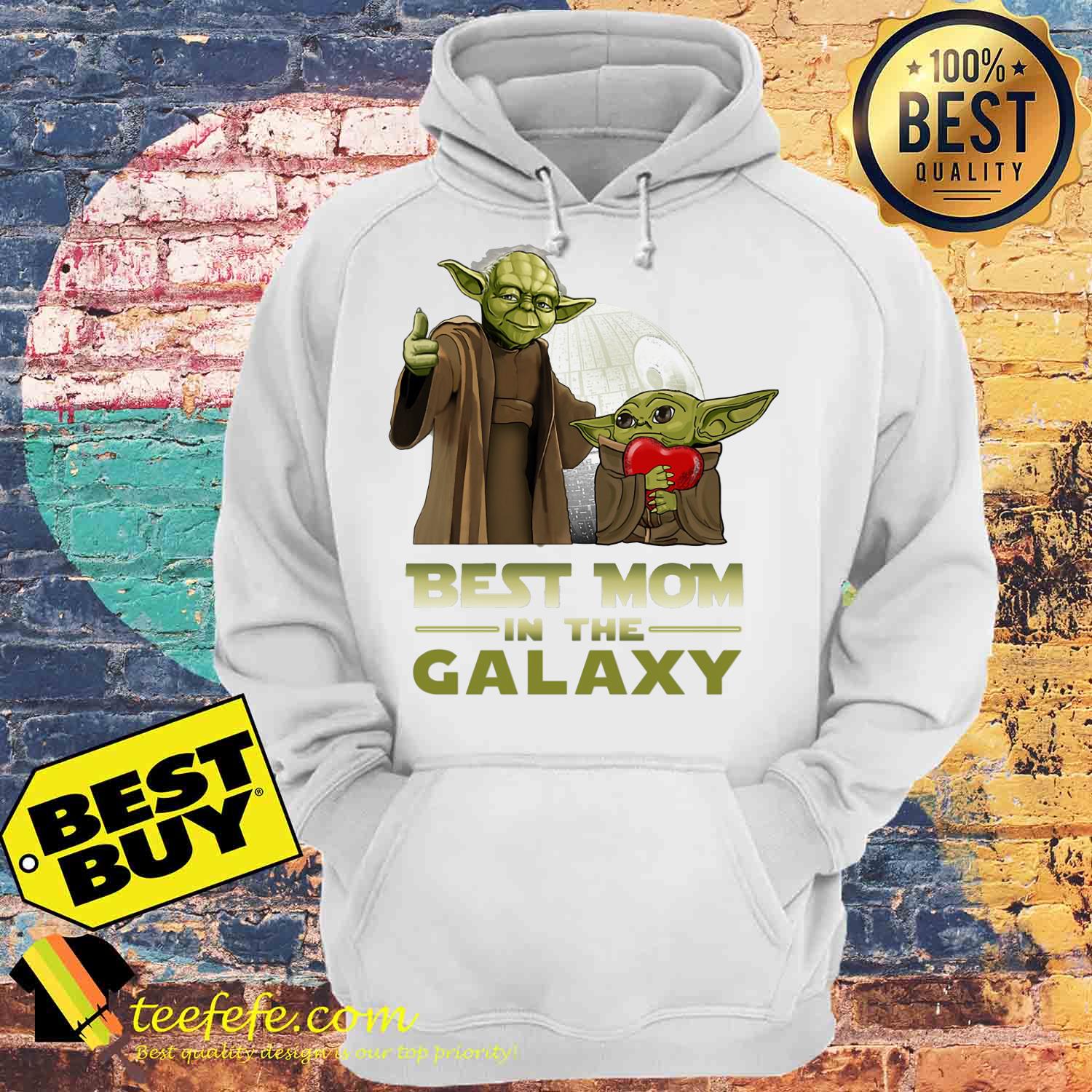 Master Yoda And Baby Yoda Best Mom In The Galaxy Heart hoodie