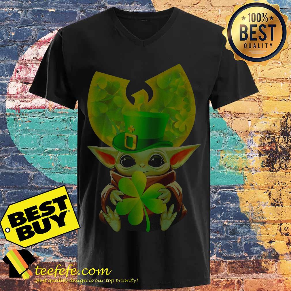 Star Wars Baby Yoda Hug Irish St. Patrick's Day Wu-Tang Logo v neck