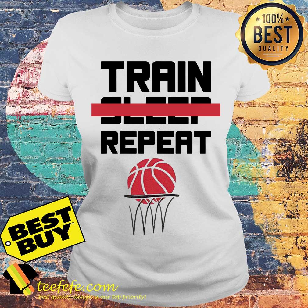 Train sleep repeat basketball ladies tee