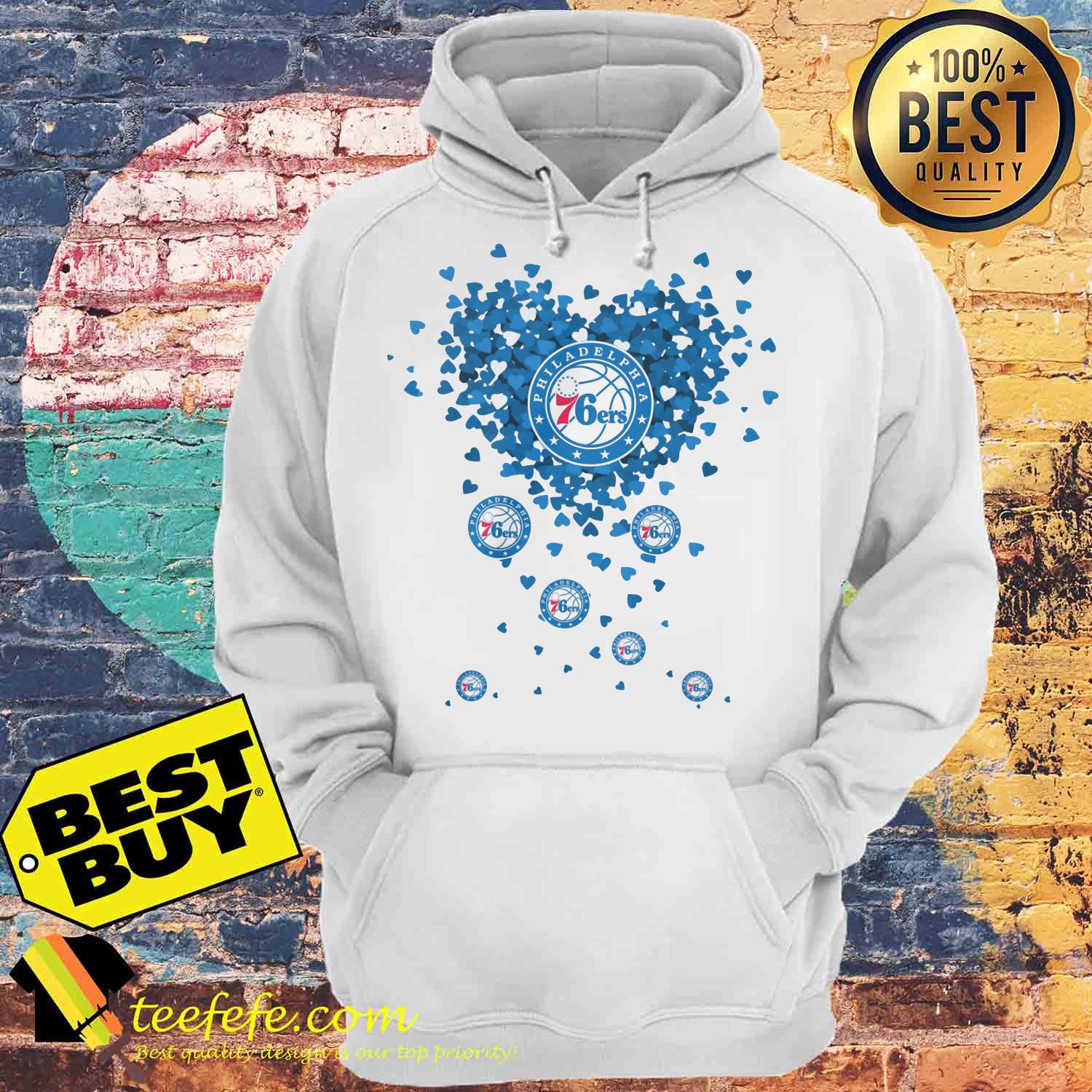Valentine's Day NBA Philadelphia 76ers Basketball Logo Heart hoodie