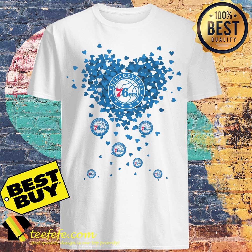 Valentine's Day NBA Philadelphia 76ers Basketball Logo Heart shirt