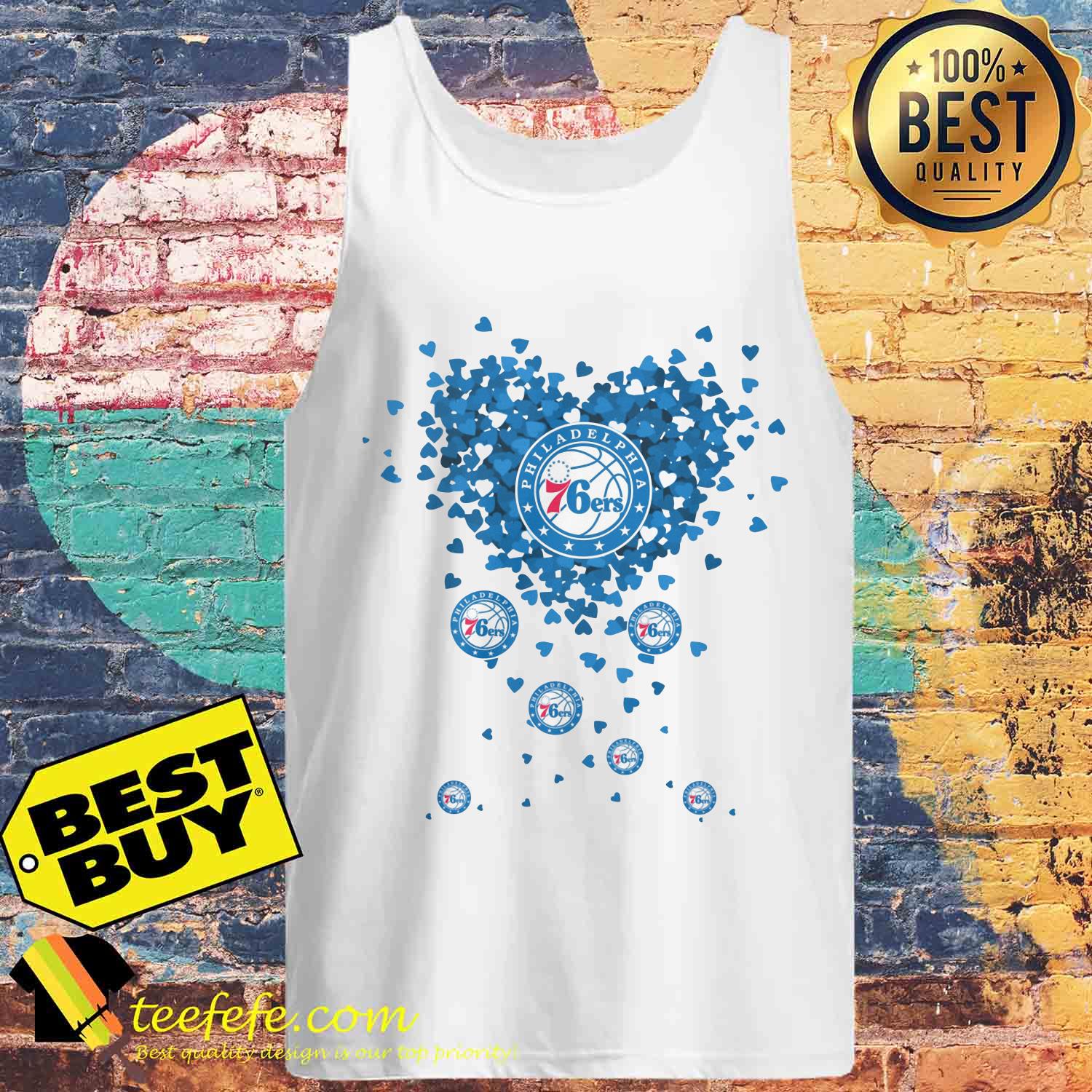 Valentine's Day NBA Philadelphia 76ers Basketball Logo Heart tank top