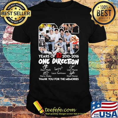 06 years of 1d 2010-2016 one direction signatures thank you for the memories shirt