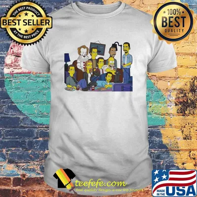 CARTOON CHARACTERS WATCHING TV SHIRT