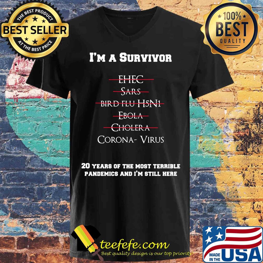 Disease Covid-19 I'm A Survivor 20 Years Of The Most Terrible Pandemics And I'm Still Here s V-neck Disease Covid-19 I'm A Survivor 20 Years Of The Most Terrible Pandemics And I'm Still Here s V-neck