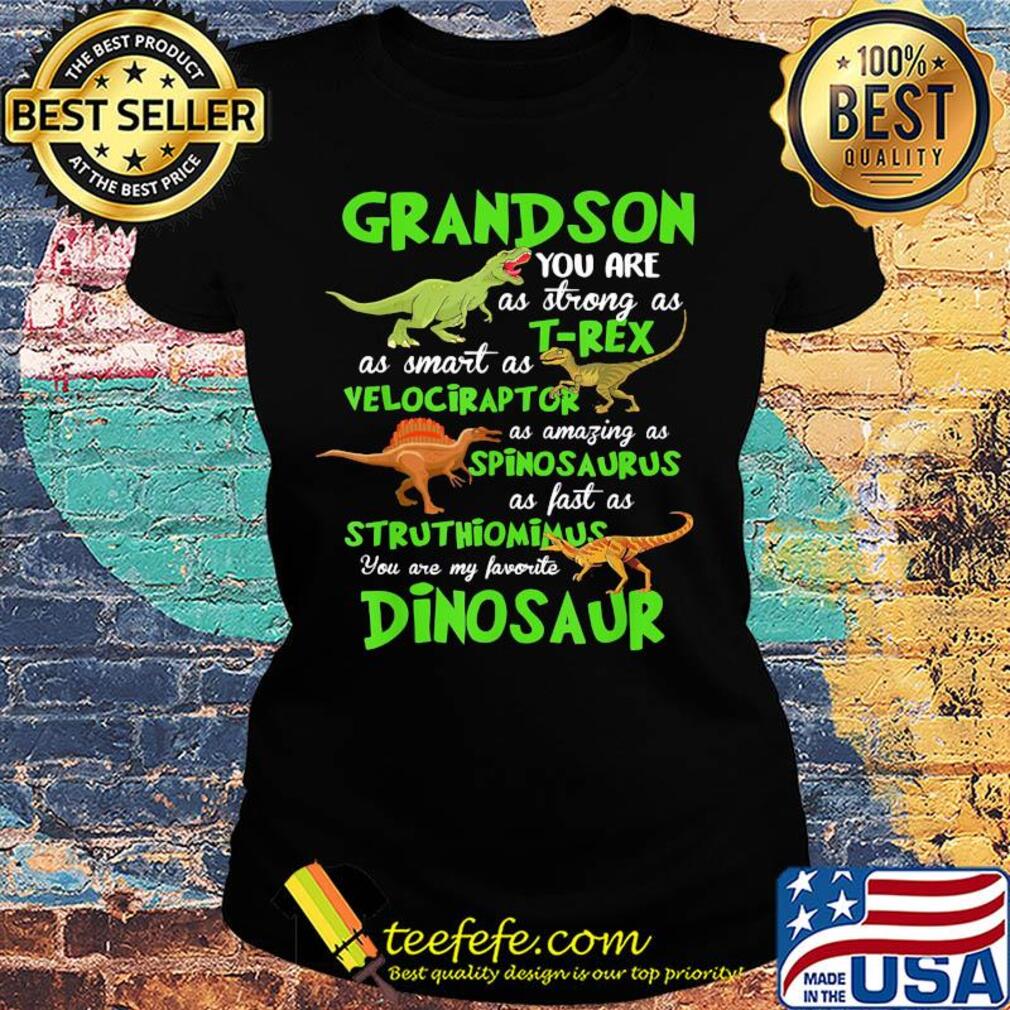 Grandson you are as strong as T-rex as smart as velociraptor Dinosaur s Ladies tee Grandson you are as strong as T-rex as smart as velociraptor Dinosaur s Ladies tee