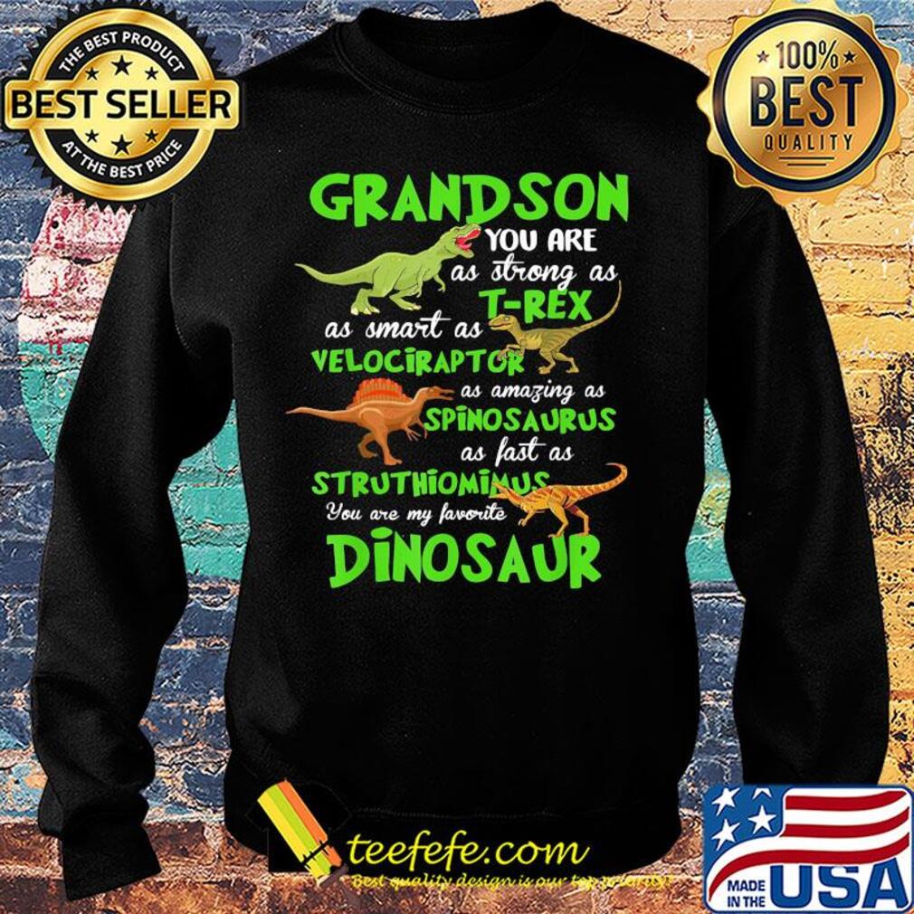 Grandson you are as strong as T-rex as smart as velociraptor Dinosaur s Sweater Grandson you are as strong as T-rex as smart as velociraptor Dinosaur s Sweater