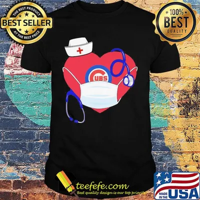 Heat stethoscope nurses Chicago Cubs baseball mask shirt