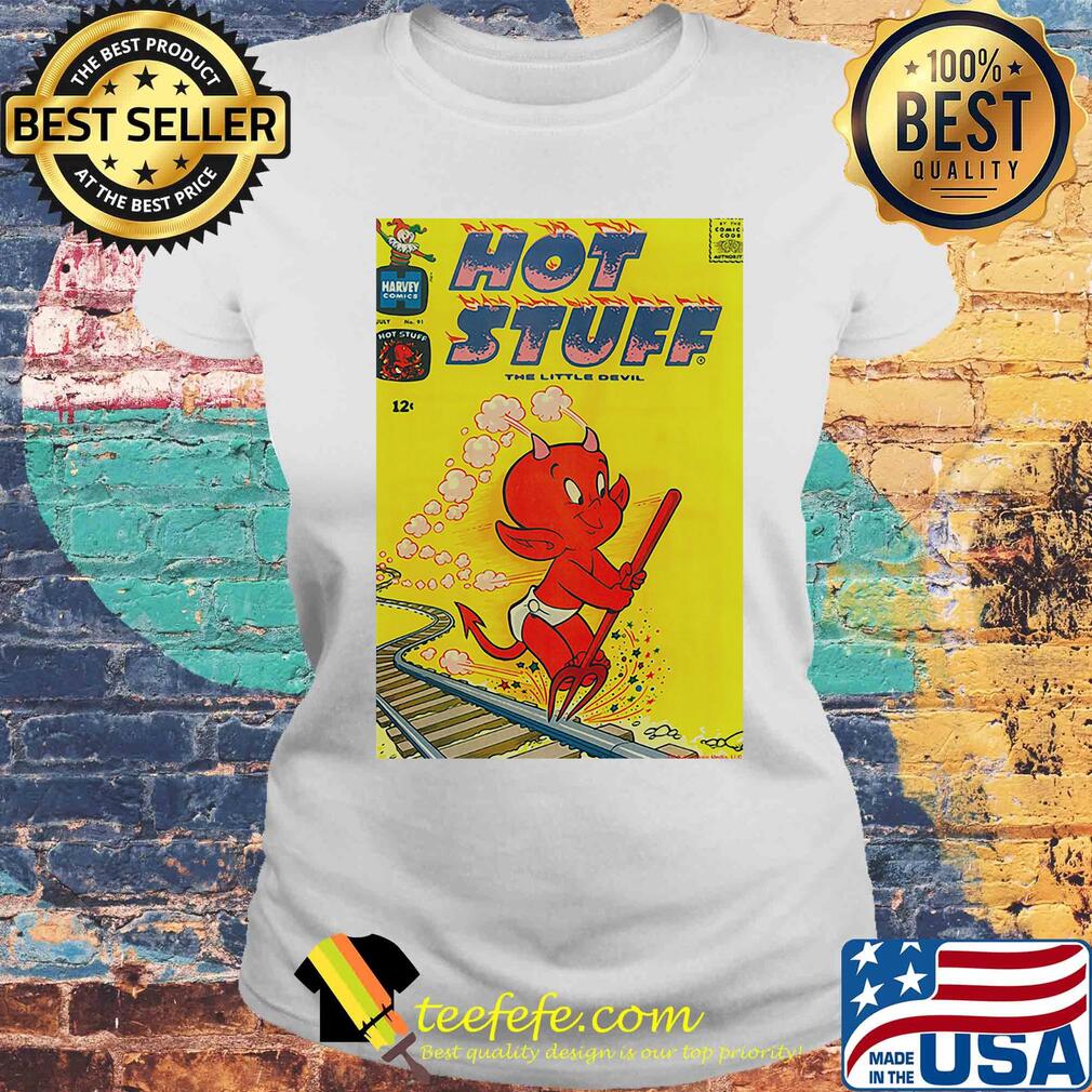 Hot Stuff The Little Devil Farming Comic Cover s Laides tee Hot Stuff The Little Devil Farming Comic Cover s Laides tee