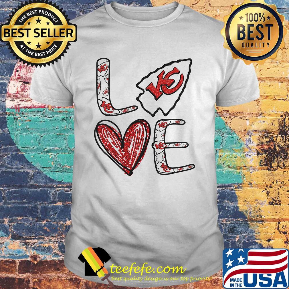 Love Kansas City Chiefs Football Logo Heart shirt