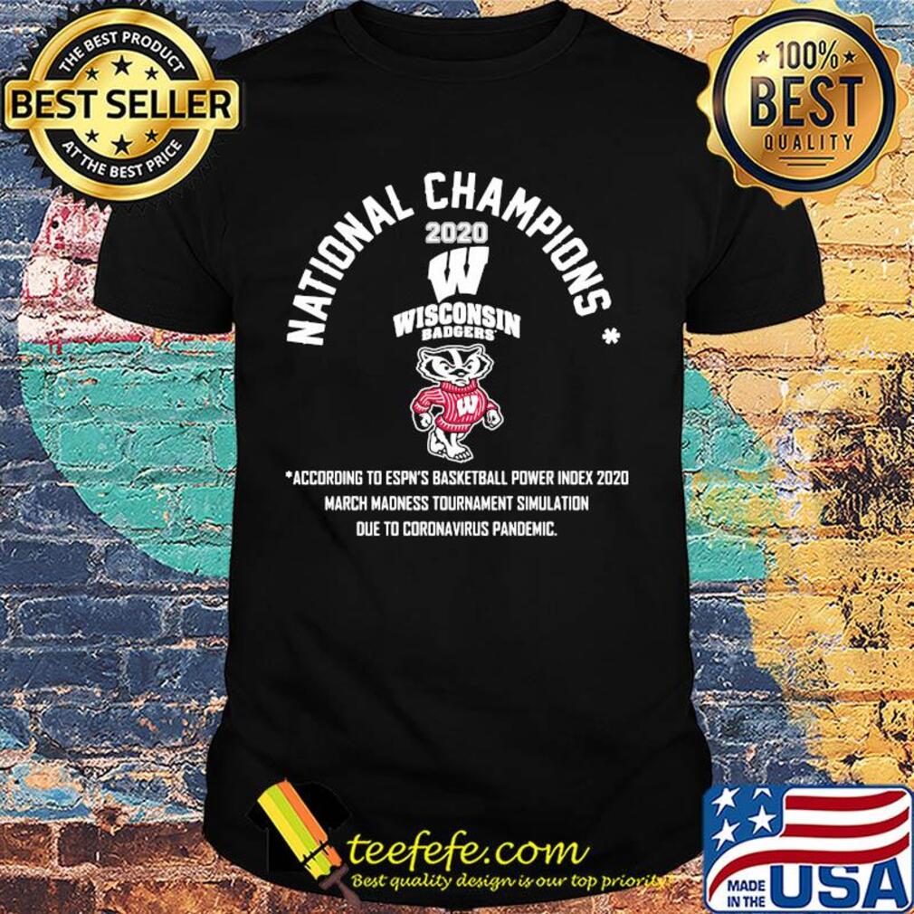 National Champions 2020 Wisconsin Badgers according to espn's shirt