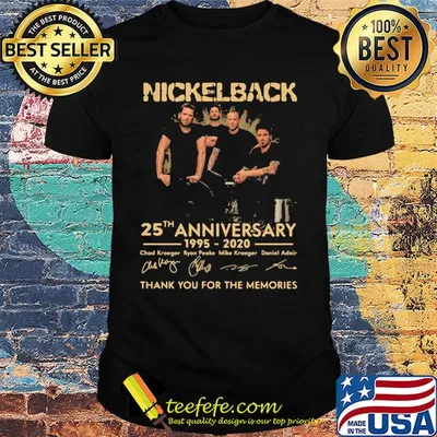 Nickelback 25th Anniversary 1995 2020 Thank You For The Memories Signatures shirt