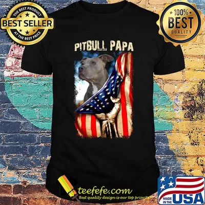 Pitbull papa America flag shirt