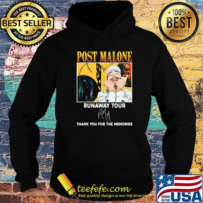 Post malone runaway tour signatures thank you for the memories shirt