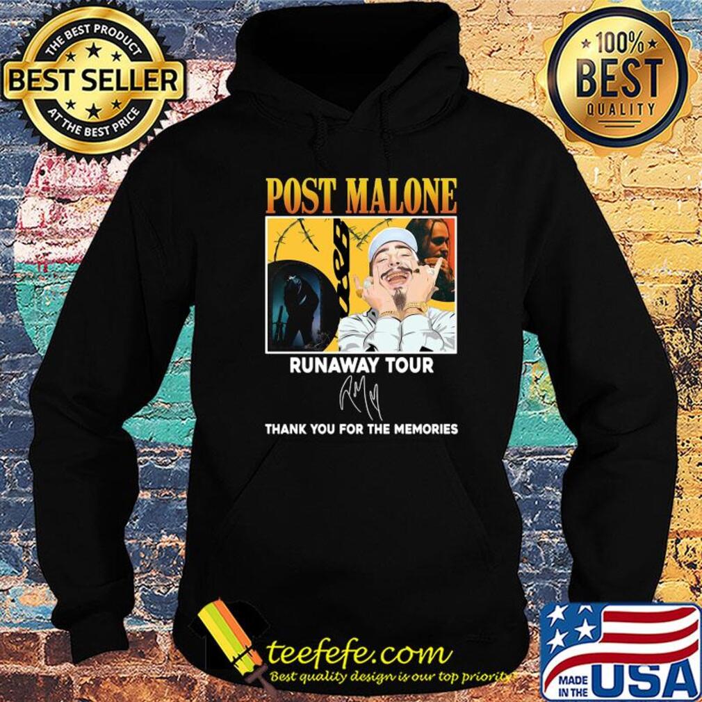 Post malone runaway tour signatures thank you for the memories shirt