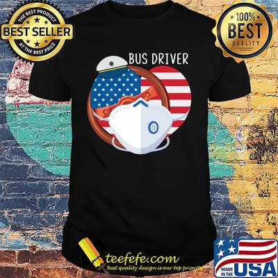 Proud Bus Driver American Flag Heart Covid-19 shirt