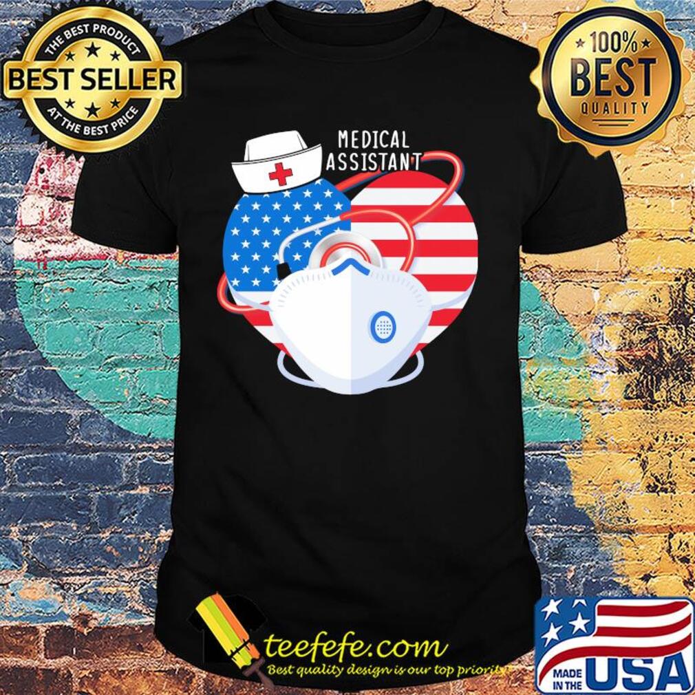 Proud Bus Driver American Flag Heart Covid-19 shirt