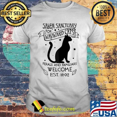 Salem sanctuary for wayward cats ferals and familiars welcome est.1692 Cat shirt