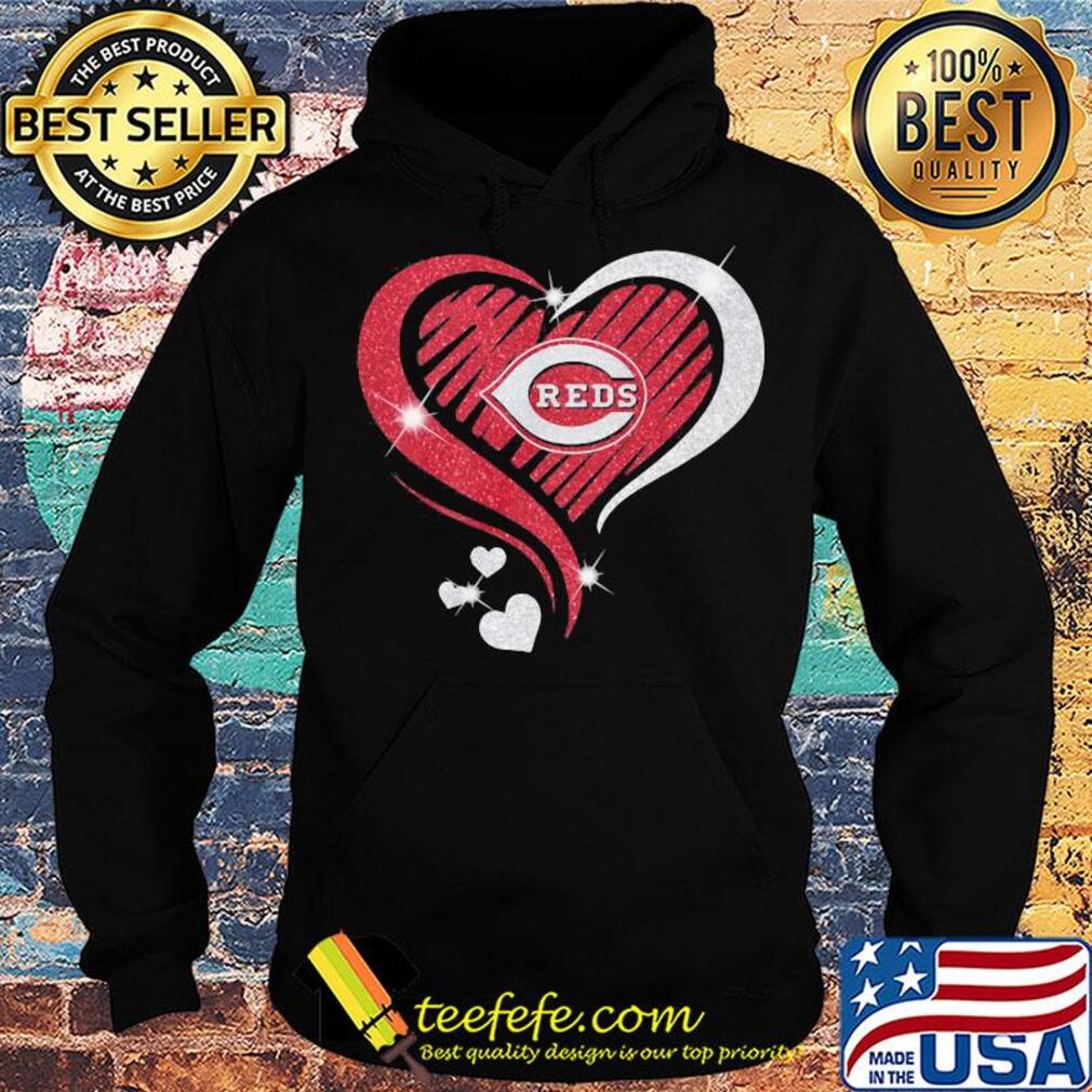 Valentine's Day Cincinnati Reds Logo Heart Diamond s Hoodie Valentine's Day Cincinnati Reds Logo Heart Diamond s Hoodie