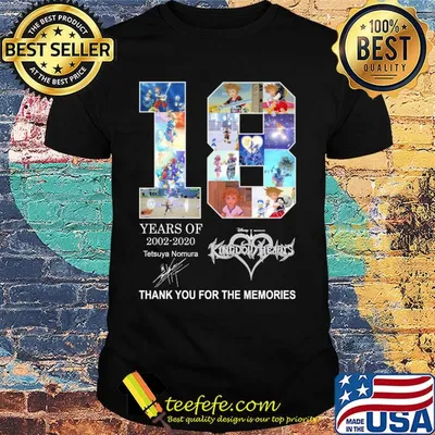 18 years of 2002 2020 disney kingdom hearts tetsuya nomura thank you for the memories signature shirt