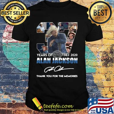 37 years of 1983-2020 Alan Jackson signature thank you for the memories shirt