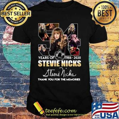 54 years of 1966-2020 Stevie Nicks signature thank you for the memories shirt