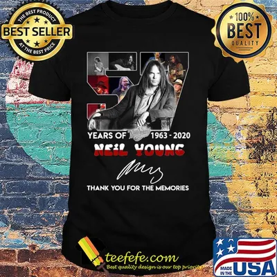 57 years of 1963-2020 neil young signature thank you for the memories shirt