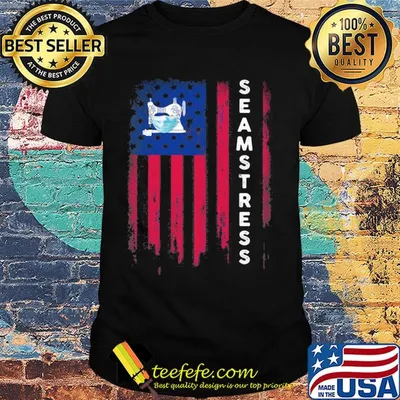 American sew mask seamstress shirt