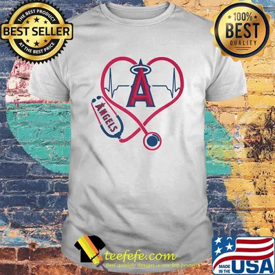 Angels MLB stethoscope hearbeat shirt