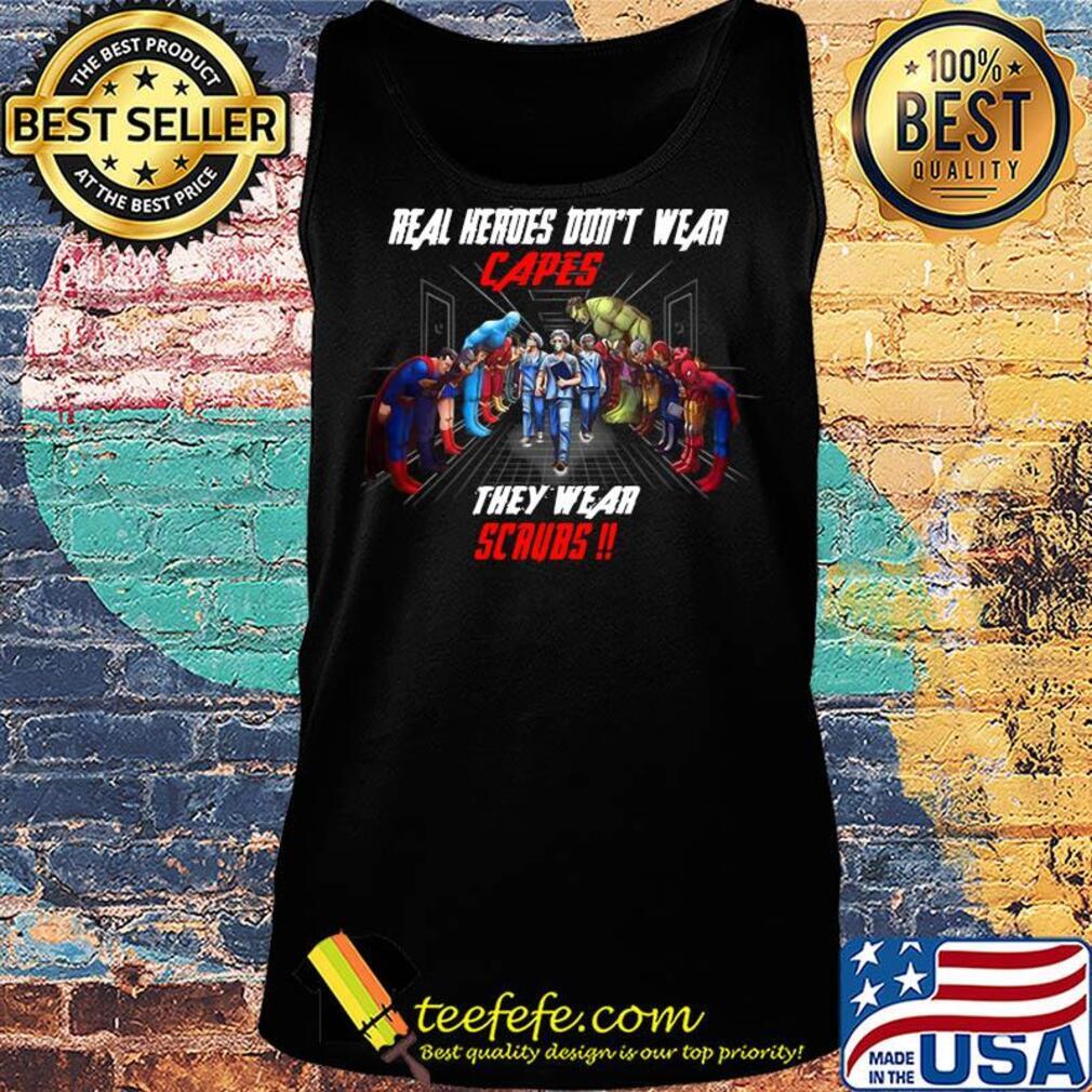 avengers hulk captain america iron man thor real heroes don't wear capes they wear scrubs doctor s Tank top avengers hulk captain america iron man thor real heroes don't wear capes they wear scrubs doctor s Tank top