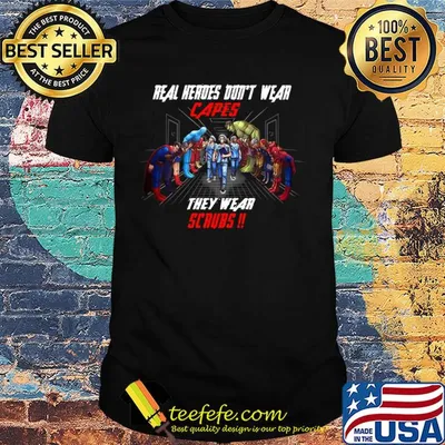 avengers hulk captain america iron man thor real heroes don't wear capes they wear scrubs doctor shirt