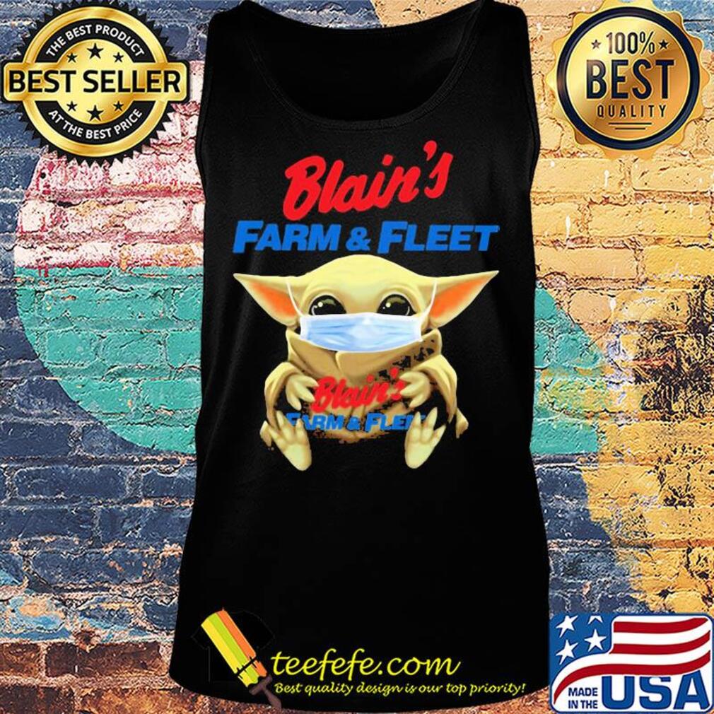 Baby Yoda face mask hug Blain's Farm and fleet s Tank top Baby Yoda face mask hug Blain's Farm and fleet s Tank top