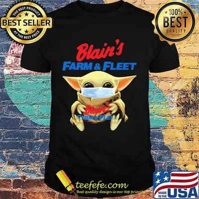 Baby Yoda face mask hug Blain's Farm and fleet shirt