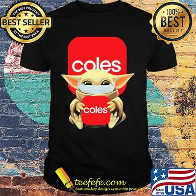 Baby Yoda face mask hug Coles shirt
