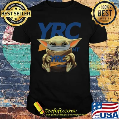 Baby Yoda face mask hug YRC shirt