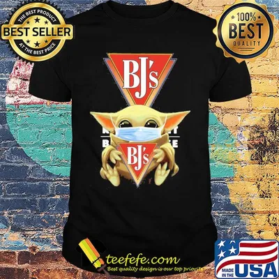 Baby Yoda hug BJ's Restaurant Brewhouse shirt