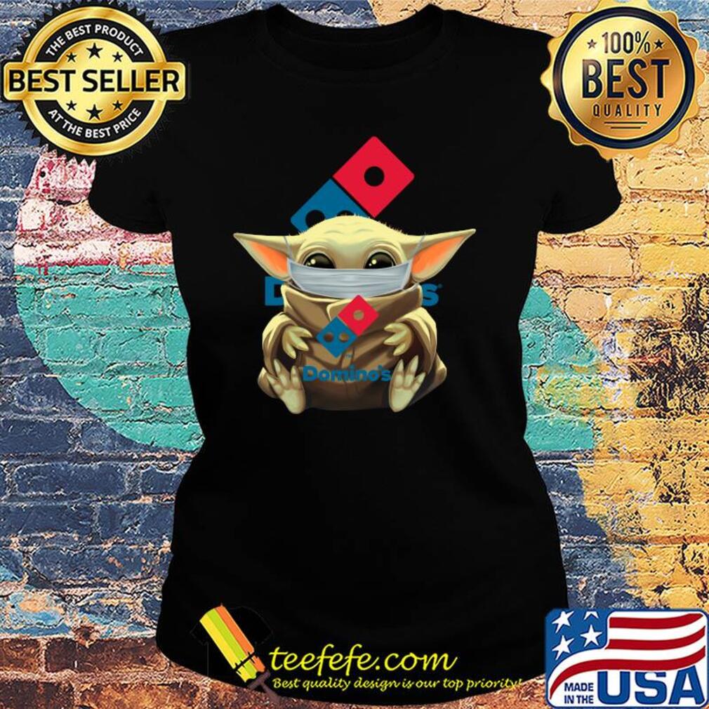 Baby Yoda hug Domino's mask s Ladies tee Baby Yoda hug Domino's mask s Ladies tee