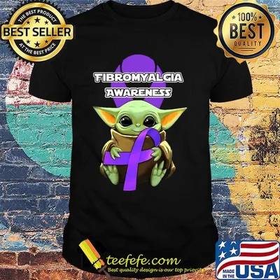 Baby Yoda Hug Fibromyalgia Awareness shirt