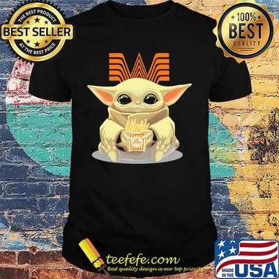 Baby Yoda hug Whataburger shirt