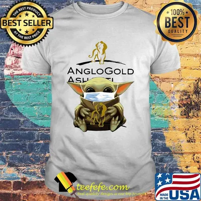 Baby Yoda mask hug Anglogold ashanti shirt