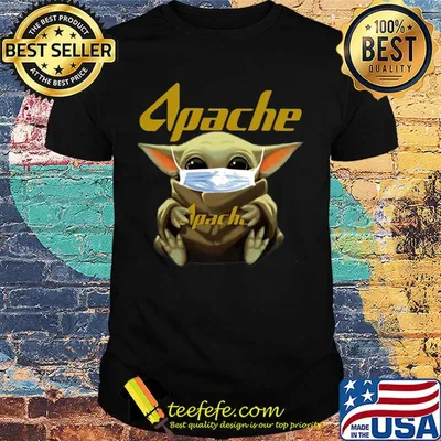 Baby Yoda mask hug Apache shirt