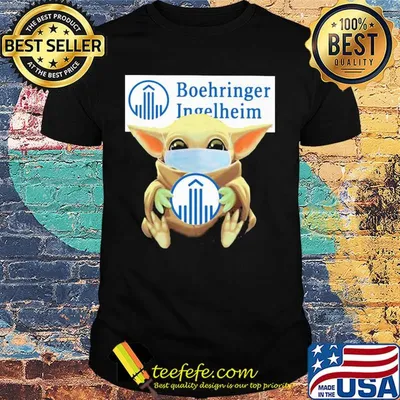 Baby Yoda mask hug Boehringer Ingelheim shirt