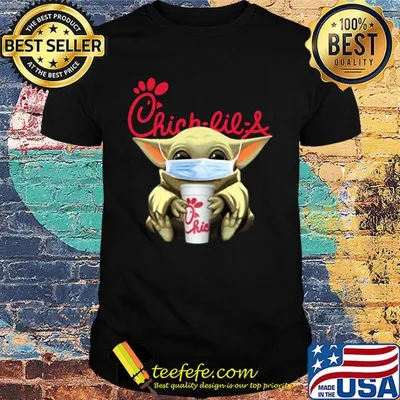 Baby Yoda mask hug Chick Lil A shirt
