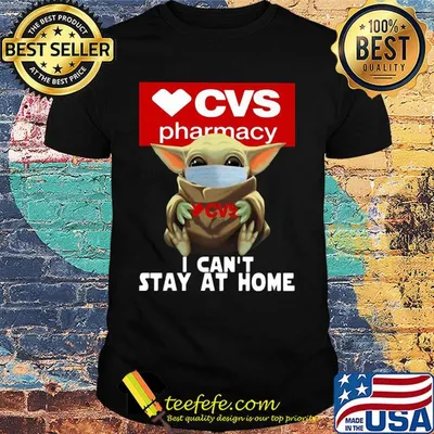 Baby Yoda mask hug CVS Pharmacy I can't stay at home shirt