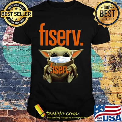 Baby Yoda mask hug Fiserv shirt