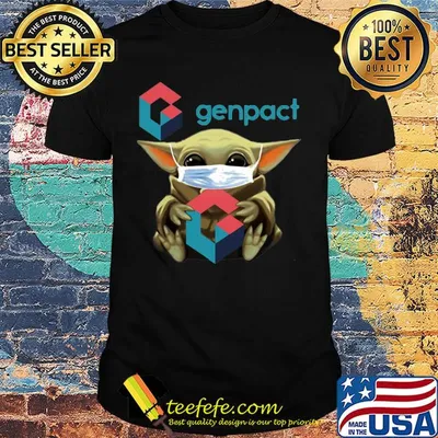 Baby Yoda mask hug Genpact shirt